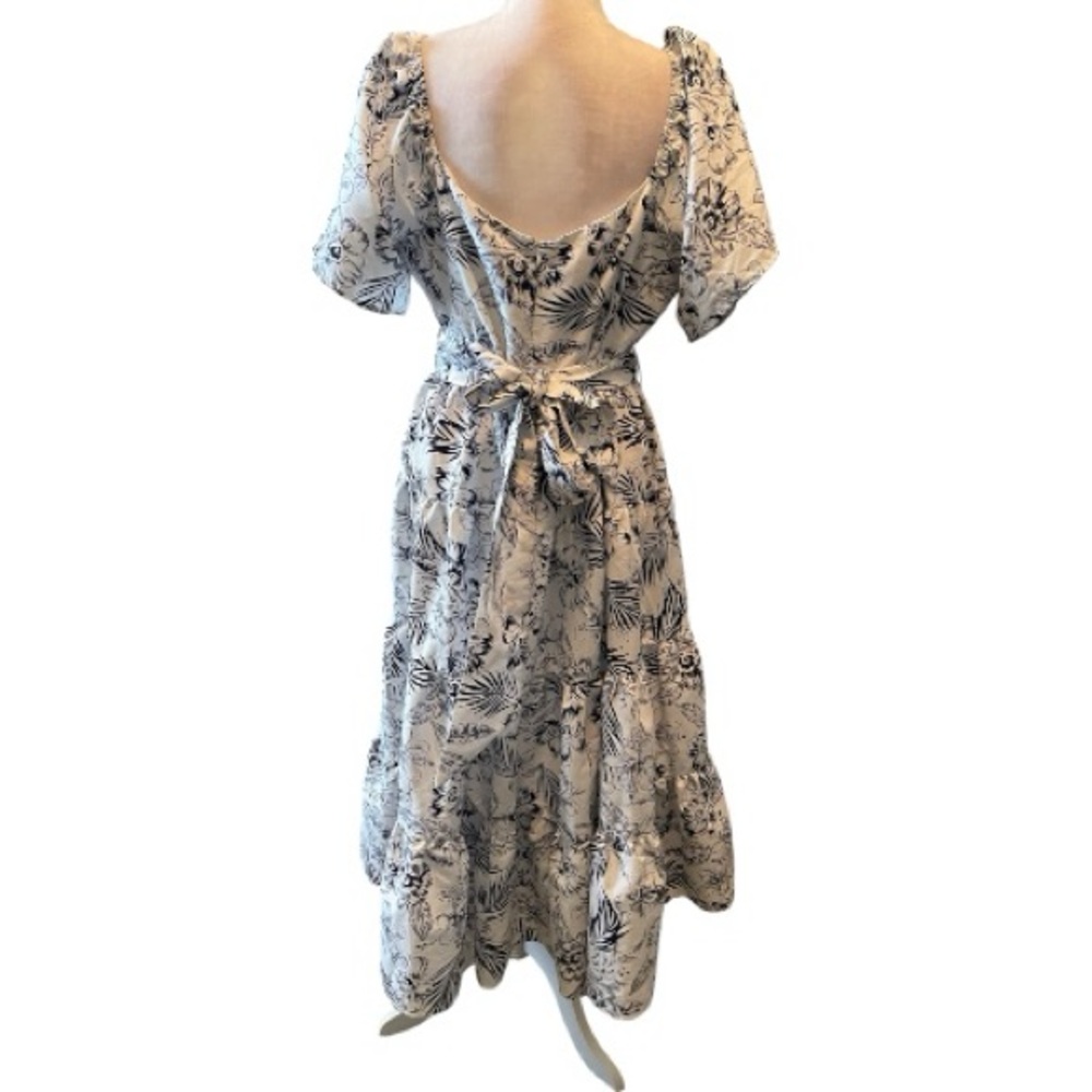 Lulu’s Tropical Sunshine White Floral Print Tiered Midi Dress size xl - Picture 4 of 9